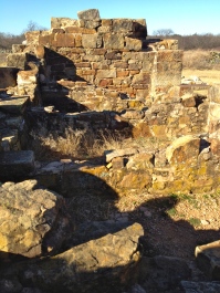 The walls of the jail have been torn down by townspeople to build the town of Jacksboro.