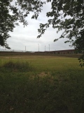 A view of the windfarm that serves the school